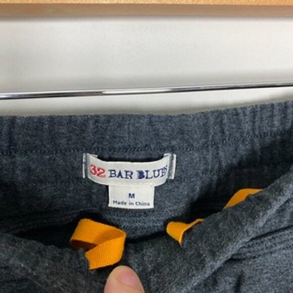 32 Bar Blues Sweatpants Mens Medium Gray Straight Leg Lounge Casual Drawstring - Picture 4 of 8